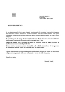 <p>Il messaggio del Presidente della regione Basilicata, Marcello Pittella</p>
